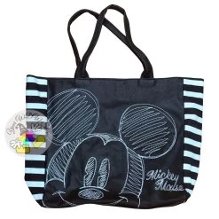Disney Boutique Tote - Mickey Mouse - Black And White Embroidered