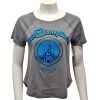 Disney Women's Shirt - Walt Disney World Glitter Logo Tee Gray