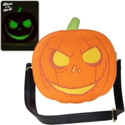 Disney Loungefly Crossbody Bag - Nightmare Before Christmas Pumpkin King - GLOW IN THE DARK