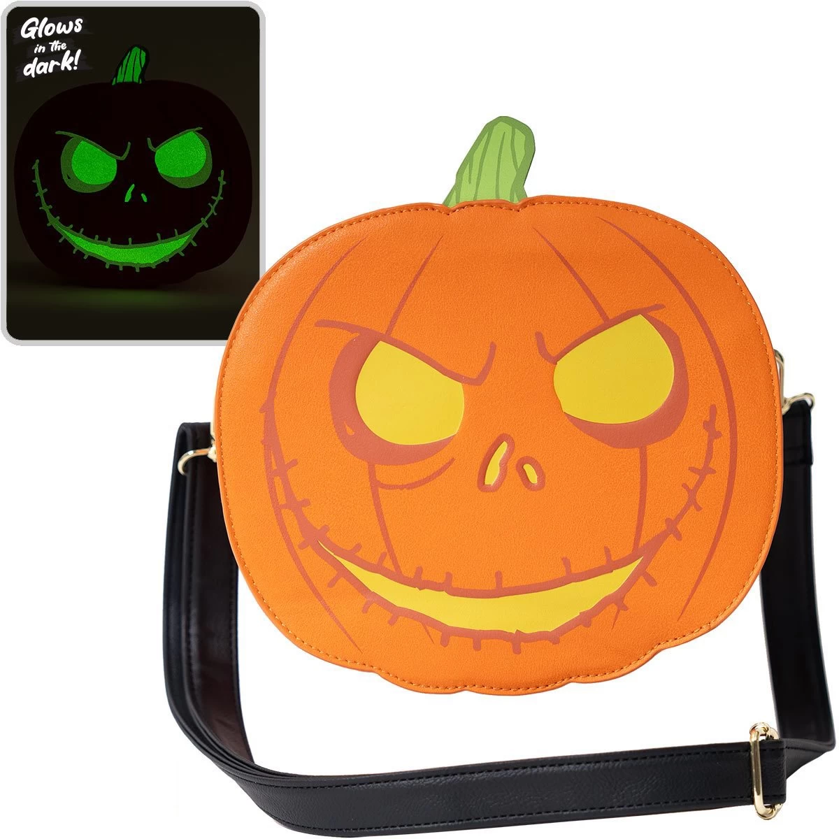 Disney Loungefly Crossbody Bag - Nightmare Before Christmas Pumpkin King - GLOW IN THE DARK 1 Disney Loungefly Crossbody Bag - Nightmare Before Christmas Pumpkin King - GLOW IN THE DARK