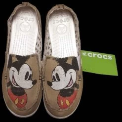 Disney Womens Crocs Shoes - Melbourne Mickey Distressed Loafers