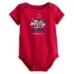 Disney Infant Bodysuit - Short Sleeve - Santa Mickey & Minnie Mouse
