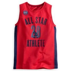 Disney Child Shirt - Mickey Mouse Athletic Tank Top For Boys - Red