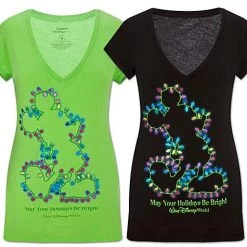 Disney Womens Tee Shirt - Mickey Mouse Christmas Lights -Wonder Wear Shop 400000447223MS 3