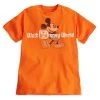 Disney ADULT Shirt - Mickey Mouse Tee - Classic Logo - Orange