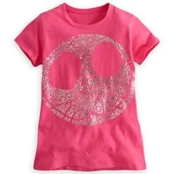 Disney Child Shirt - Jack Skellington Face Tee For Girls - Pink