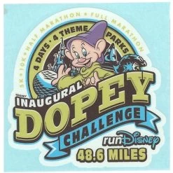 Disney Window Decal - RunDisney Inaugural Dopey Challenge 48.6
