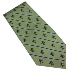 Disney Silk Tie - Mickey Mouse Silhouettes - Green With Stripes