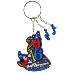 Disney Keychain Keyring - 2016 Logo Sorcerer Mickey Mouse - Dangle