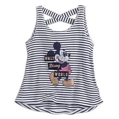 Disney Child Shirt - Mickey Mouse Striped Tank Top For Girls