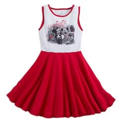 Disney Child Dress - Mickey And Minnie - Red And White