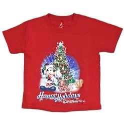Disney Toddler Shirt - Happy Holidays Festive Santa Mickey Mouse - 4T