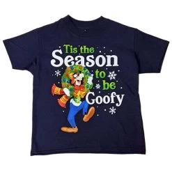 Disney Youth Shirt - Happy Holidays - Tis The Season To Be Goofy - XS