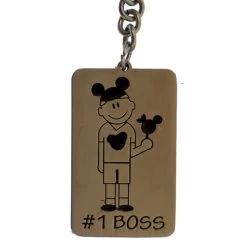 Disney Key Chain Ring - Walt Disney World Mickey Ears Tag - Dad - #1 Boss