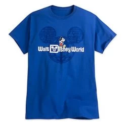 Disney Adult Shirt - Mickey Mouse & Walt Disney World Logo Tee - Blue