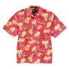 Disney ADULT Shirt - Tommy Bahama - Mickey Mouse Woven Floral - Red