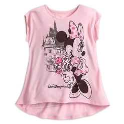 Disney Child Shirt - Minnie Mouse Sleeveless Tee For Girls - Pink