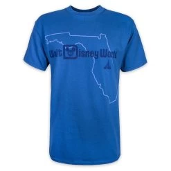 Disney ADULT Shirt - Disney World State T-Shirt - Blue