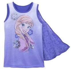 Disney Girls Shirt - Anna Tank Top With Cape