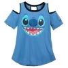 Disney Women's Shirt - Stitch Cold-Shoulder T-Shirt
