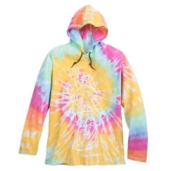 Disney Adult Hoodie - Minnie Mouse Long Sleeve Hooded Tie-Dye T-Shirt