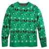 Disney Adult Ugly Sweater - Mickey Mouse Holiday Ear Hats Pullover - Green