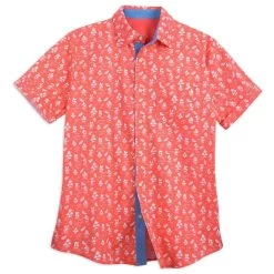 Disney Men's Shirt - Tropical Mickey Mouse - Orange