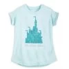 Disney Girls Shirt - Walt Disney World Castle - Reversible Sequin - Arendelle Aqua