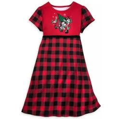 Disney Girls Nightshirt - Mickey & Minnie Plaid Holiday - Yuletide Farmhouse