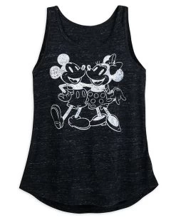 Disney Woman's Shirt - Mickey & Minnie Mouse Tank Top - Black