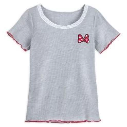 Disney Women's Shirt - Lace Scoop Neck - Minnie Mouse