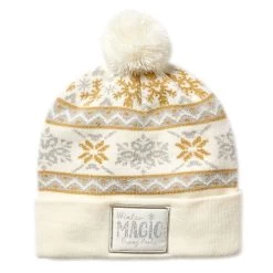 Disney Knit Hat - Mickey Mouse Silver And Gold - Snowflakes