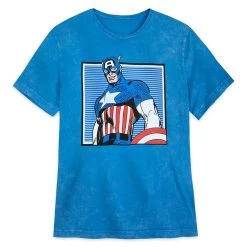Disney Men's Shirt - Captain America Comic Book Art