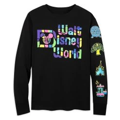 Disney Adult Shirt - Disney World Neon Retro Icons - Long Sleeve T-Shirt