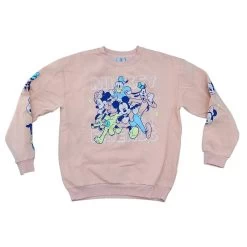 Disney Adult Sweatshirt - Mickey And Friends - Peach - MEDIUM