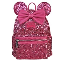 Disney Parks Loungefly Mini Backpack - Minnie Mouse Raspberry Sequins