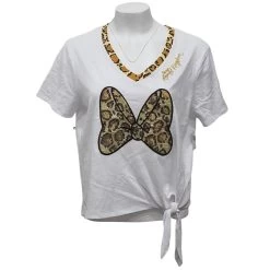 Disney Ladies Shirt - Animal Kingdom Sequin Leopard Print Minnie Bow