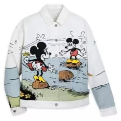 Disney White Denim Jacket For Women By Our Universe - Mickey And Minnie